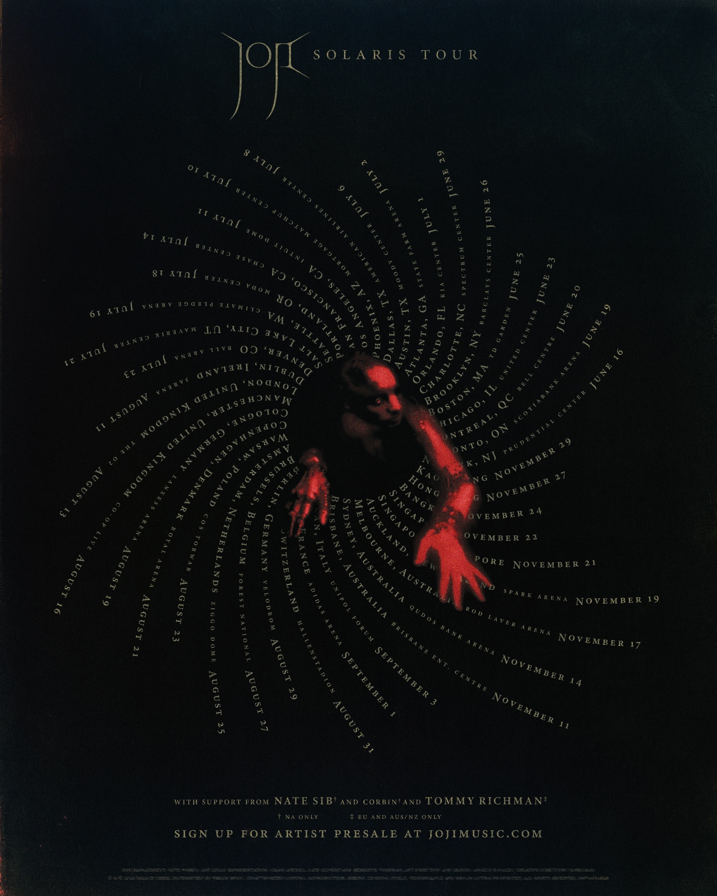 nate sib SOLARIS TOUR Poster 2026
