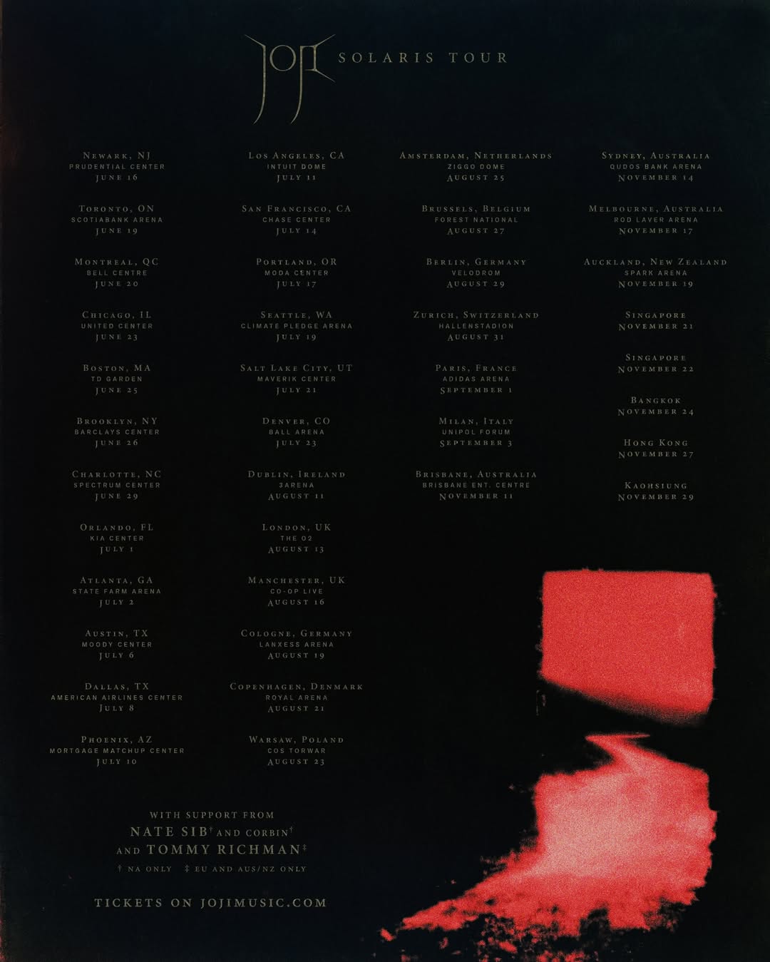 nate sib SOLARIS TOUR Poster 2026